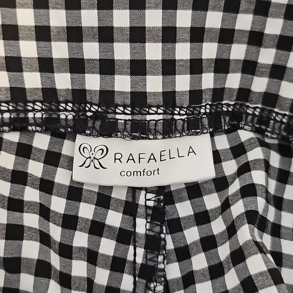 Rafaella Black and White Checkered Ankle Pants Women's Size 10 - Picture 7 of 8